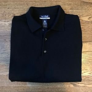 Jos. A. Bank Black Long Sleeve Merino Wool Polo